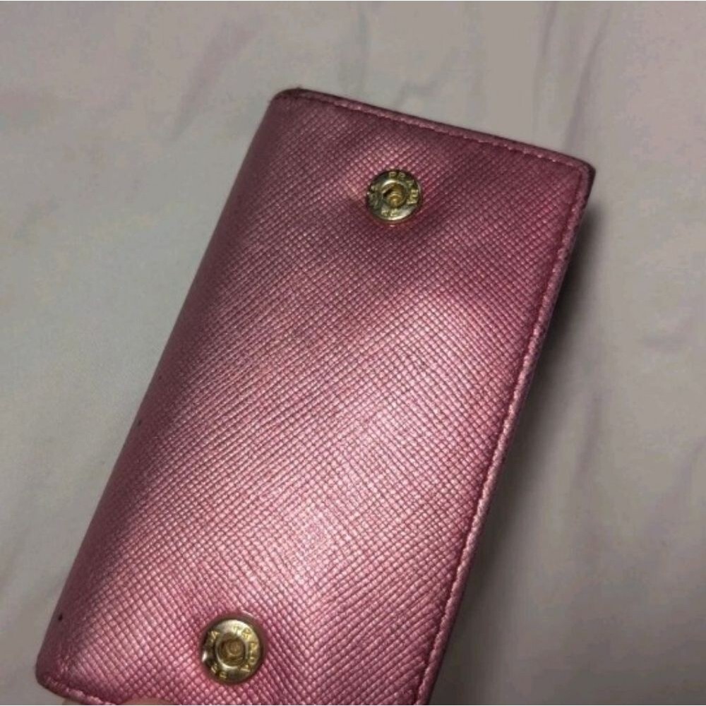Authentic Prada Metallic Pink Leather Key Wallet - Picture 6 of 10